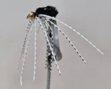 Wood's Fuzzy Jig, black with spider legs, hook size 8