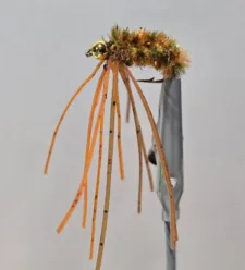 Wood's Fuzzy Jig, brown with brown legs, hook size 8